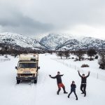 Off-road on snowcapped Omalos