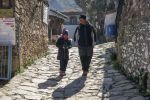 Anastasia and Vula strolling on the cobblestone streets of Sirinçe